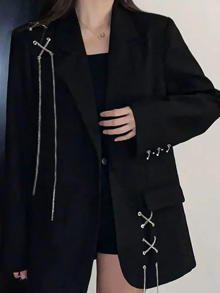 2026 Black Suit Jacket for Women New Design High Street Wear Casual Blazers Female