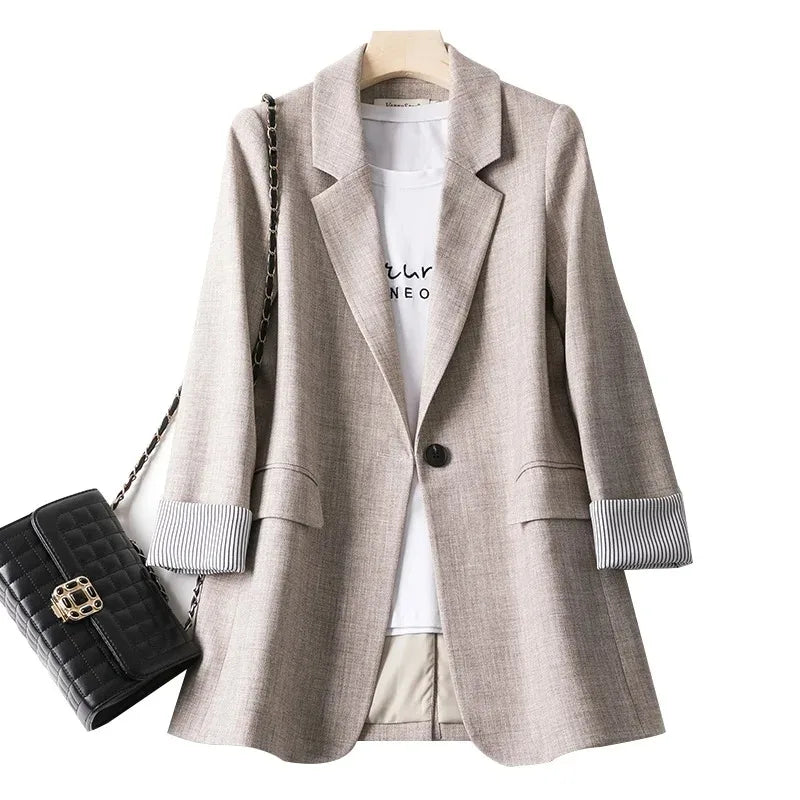Ladies Long Sleeve Spring Casual Blazer 2026 New Fashion Business Plaid Suits Women Work Office Blazer Women Coats  Woman Jacket